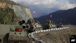 کاروان نیروهای حافظ صلح روسیه در قره‌باغ