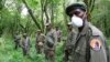 Gardiens du parc national des Virunga en République Démocratique du Congo, près de la ville de Bunagana, le 21 octobre 2012. 