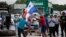 Protesters block the Pan-American highway in Aguadulce, Panama, July 14, 2022.