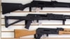 FILE - Semiautomatic rifles are displayed on a wall at a gun shop in Lynnwood, Wash., Oct. 2, 2018. The U.S. House on July 29, 2022, passed legislation that would revive a ban on such weapons. 