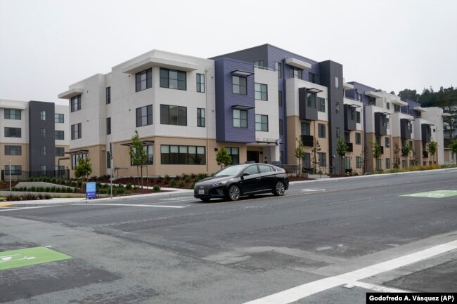 Shown here is the new housing complex for teachers and education staff for Jefferson Union High School District in Daly City, July 8, 2022. (AP Photo/Godofredo A. Vásquez)