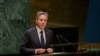 토니 블링컨 미 국무장관이 1일 뉴욕 유엔본부에서 개막한 제10차 핵확산금지조약(NPT) 평가회의에서 연설하고 있다.
