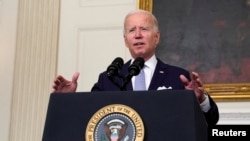 조 바이든 미국 대통령이 지난달 28일 백악관에서 연설하고 있다. (자료사진)