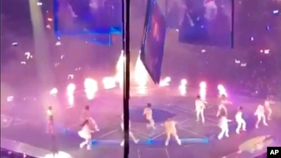 Giant Video Screen Falls on Boy Band Mirror Dancers at Hong Kong Concert
