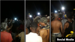 Cubanos protestaron el jueves 14 de julio por la noche en el municipio Los Palacios, en Pinar del Río, al oeste de La Habana. [Capturas de pantalla tomadas de una transmisión de Facebook Live]