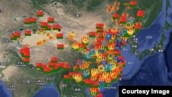 台生温约瑟以一己之力绘制的"中国人民解放军基地及设施"互动地图（照片提供:温约瑟)