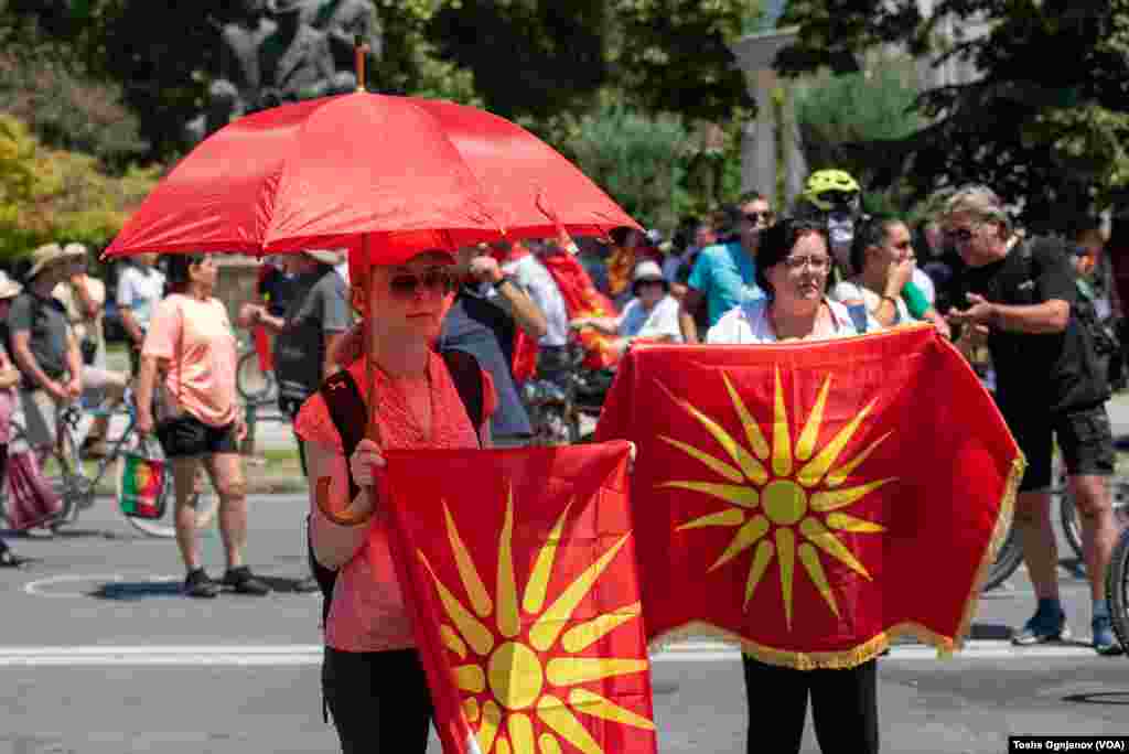 Protest in Skopje opposing the French proposal for EU membership negotiations, Skopje, Saturday 07/16, North Macedonia