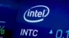 FILE - In this Oct. 1, 2019, photo, the symbol for Intel appears on a screen at the Nasdaq MarketSite, in New York.