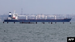 Bulk carrier M/V Razoni, carrying 26,000 ton of corn, leaves Ukraine's port of Odesa en route to Tripoli in Lebanon, on Aug. 1, 2022.