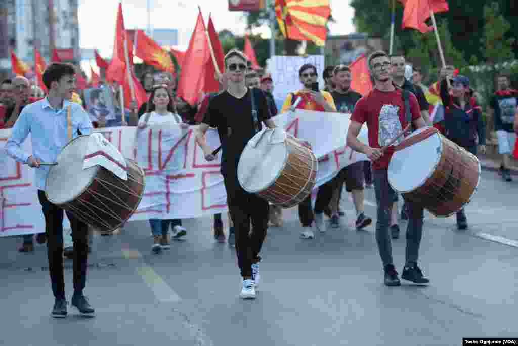 Ninth days of rallies in Skopje against the French proposal for start of EU negotiations, Skopje, North Macedonia
