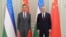 O‘zbekiston rahbari Shavkat Mirziyoyev Xitoy Tashqi ishlar vaziri Van I bilan, Toshkent, 28-iyul, 2022