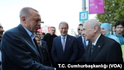 Cumhurbaşkanı ve AKP lideri Erdoğan ve MHP lideri Bahçeli