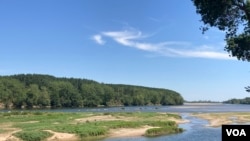 The Loire river area, seen on July 16, 2022, is under a drought alert, although the river levels are still healthy. (Lisa Bryant/VOA)