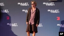 Brad Pitt sou tapi wouj nouvo film ni an "Bullet Train" nan Berlin, Almay, Madi 19 Jiye, 2022. 