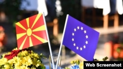 EU and Macedonian flag