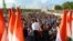 Leader of Everybody for Hungary party Peter Marki-Zay speaks during a rally against the new taxation rules in Budapest, Hungary, July 16, 2022.