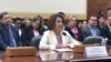 2019年6月4日，美国众议院议长佩洛西（House Speaker Nancy Pelosi, D-CA）出席天安门事件30周年听证会。（美国之音记者李逸华拍摄）