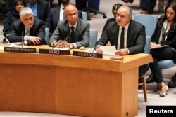 Lebanon Ambassador Hadi Hachem speaks at the United Nations Security Council meeting at U.N. headquarters in New York City, Oct. 2, 2024.