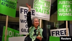 Author Margaret Atwood attends the launch of her new novel The Testaments at a bookstore in London, Britain, Sept. 10, 2019.