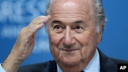 Le président suisse de la Fifa Sepp Blatter lors d'une conférence de presse à Zurich, Suisse, le 1er juin 2011.