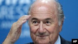 Sepp Blatter lors d'une conférence de presse à Zurich, le 26 février 2016.