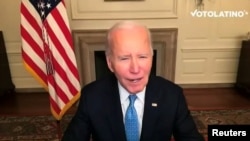 El presidente de Estados Unidos, Joe Biden, pronuncia un discurso en video en Washington, el 29 de octubre de 2024, en esta captura de pantalla obtenida de un video distribuido.