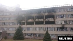 დაბომბილი შენობა ოკუპირებულ ზაპოროჟიის ატომური ელექტროსადგურის ტერიტორიაზე