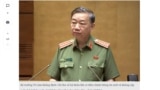 Bộ trưởng Công an Tô Lâm tại Ủy ban Thường vụ Quốc hội, 10/8/2022.