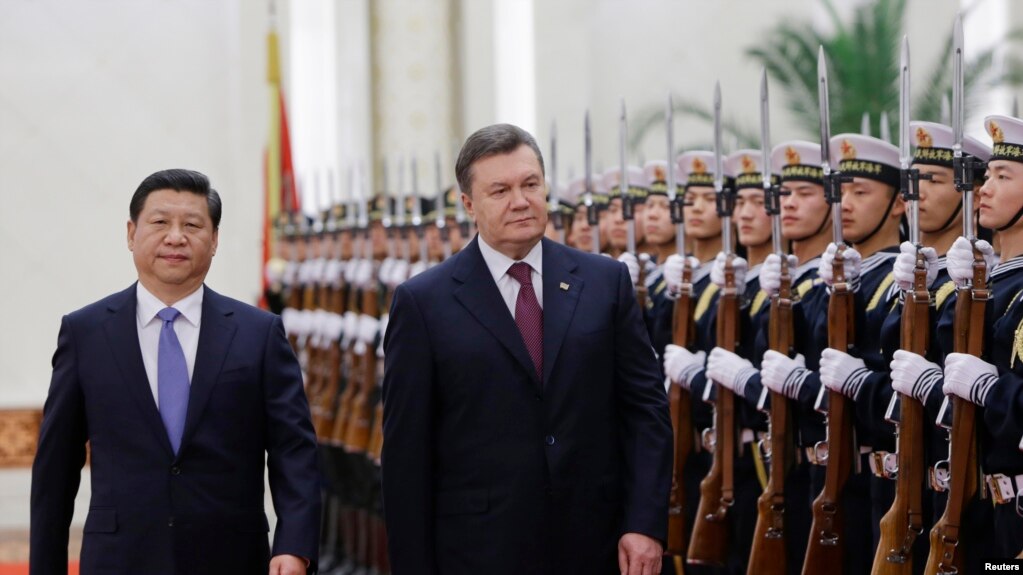 时任乌克兰总统亚努科维奇2013年12月访问中国推进乌中战略伙伴关系。（路透社）(photo:VOA)