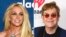 Konbinezon foto Britney Spears epi Elton John. 