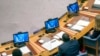 FILE - Ukrainian President Volodymyr Zelenskyy addresses the Security Council via video link during a meeting on threats to international peace and security, at United Nations headquarters, Aug. 24, 2022.