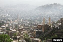 FILE - A general view of the city of Taiz, Yemen, May 24, 2022.
