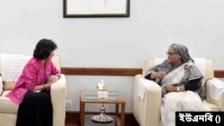 বাংলাদেশের প্রধানমন্ত্রী শেখ হাসিনা ও জাতিসংঘের বিশেষ দূত নয়েলিন হেইজার 
