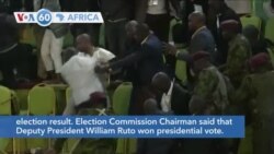 VOA60 Africa - Kenya's Deputy President Ruto declared the winner of the presidential elections