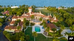 FILE - This is an aerial view of former President Donald Trump's Mar-a-Lago estate, Aug. 10, 2022, in Palm Beach, Florida.
