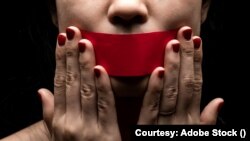 Concept on the topic of freedom of speech, censorship, freedom of press. 