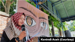 Salah seorang anak korban penghilangan secara paksa di Kabupaten Bener Meriah, Aceh, Ema Susianti. (Courtesy: KontraS Aceh)