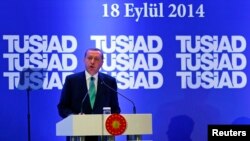Архівне фото: призединт Туреччини Реджеп Таїп Ердоган виступає в Турецькій бізнес-асоціації TUSIAD. REUTERS/Мурад Сезер