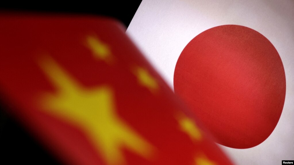 中国和日本国旗。（路透社）(photo:VOA)