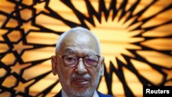  FILE - Rached Ghannouchi, the head of Islamist Ennahda party and former speaker of the parliament, 