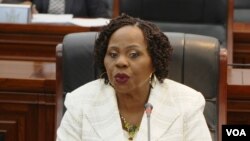 Monica Mutsvangwa, Zimbabwe’s information minister on Aug. 16, 2022, in Harare told reporters measles was rampant in Manicaland province, which borders Mozambique. (Columbus Mavhunga/VOA)