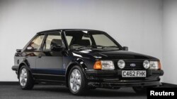 A 1985 Ford Escort RS Turbo S1 car formerly driven by the late Princess Diana, offered for sale via Silverstone Auctions on August 27, 2022, is seen in this undated handout photo taken in an unknown location. (Silverstone Auctions /Handout via REUTERS)
