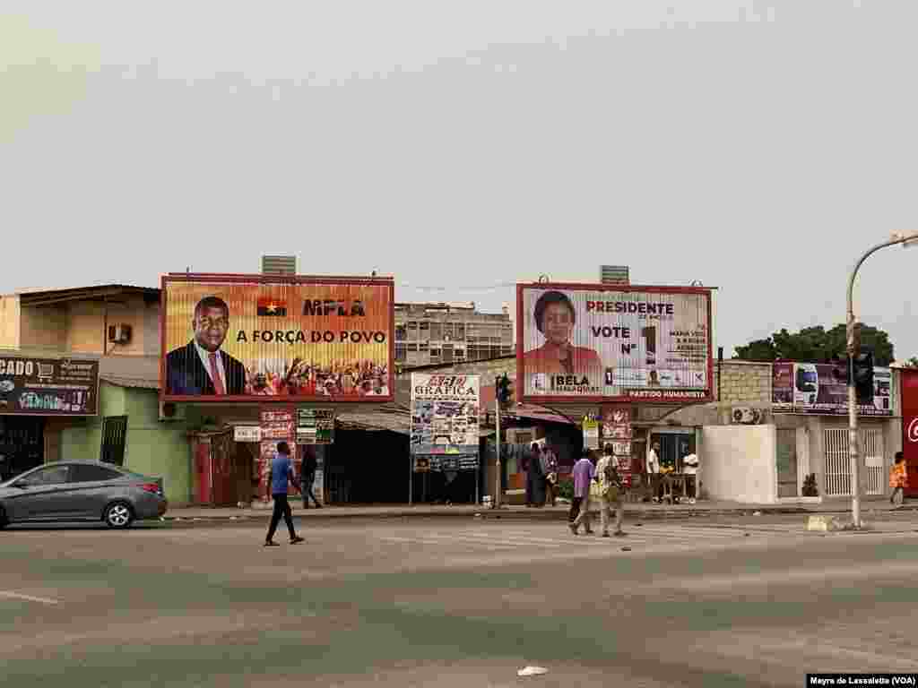 Outdoors de campanha de João Lourenço (MPLA) e Bela Malaquias (Partido Humanista)