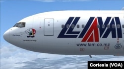 Avião das Linhas Aéreas de Moçambique - LAM, uma das empresas do Estado. 