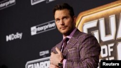 FILE - Cast member Chris Pratt attends the premiere of 'Guardians of the Galaxy Vol. 3' in Los Angeles, California, April 27, 2023.