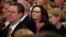 U.S. Central Intelligence Agency director nominee Gina Haspel center, attends Secretary of State Mike Pompeo's ceremonial swearing-in at the State Department in Washington. May 2, 2018.