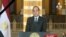 Egyptian President Abdel Fattah el-Sissi gives a televised statement on the attack in North Sinai, in Cairo, Nov. 24, 2017 in this still taken from video.