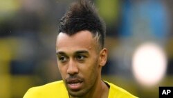 Pierre-Emerick Aubameyang de Dortmund avant le match de la Ligue des champions contre Monaco, le 12 avril 2017.