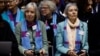 "İklim Koruma için Kıdemli Kadınlar" adlı İsviçreli yaşlı kadınlar grubundan Rosmarie Wyder-Walti ve Anne Mahrer, iklim davasının karar duruşmasına katıldı.
