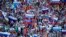 Russian fans cheer for their team during the Euro 2016 Group B match between Russia and Wales in Toulouse, France, June 20, 2016. Wales won 3-0.